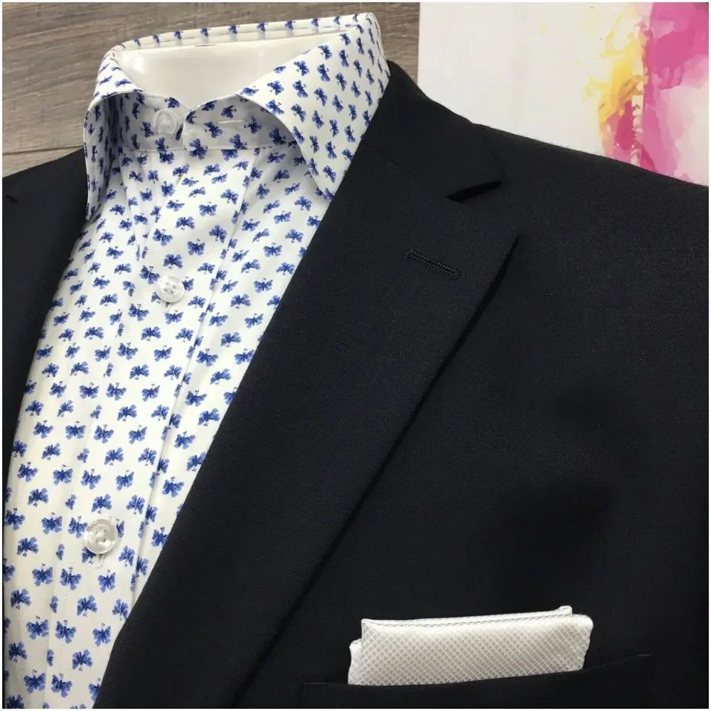 TASSO ELBA Mens Blazer‎ Sport Coat Casual Two Button Jacket Size 44R Wool Suit